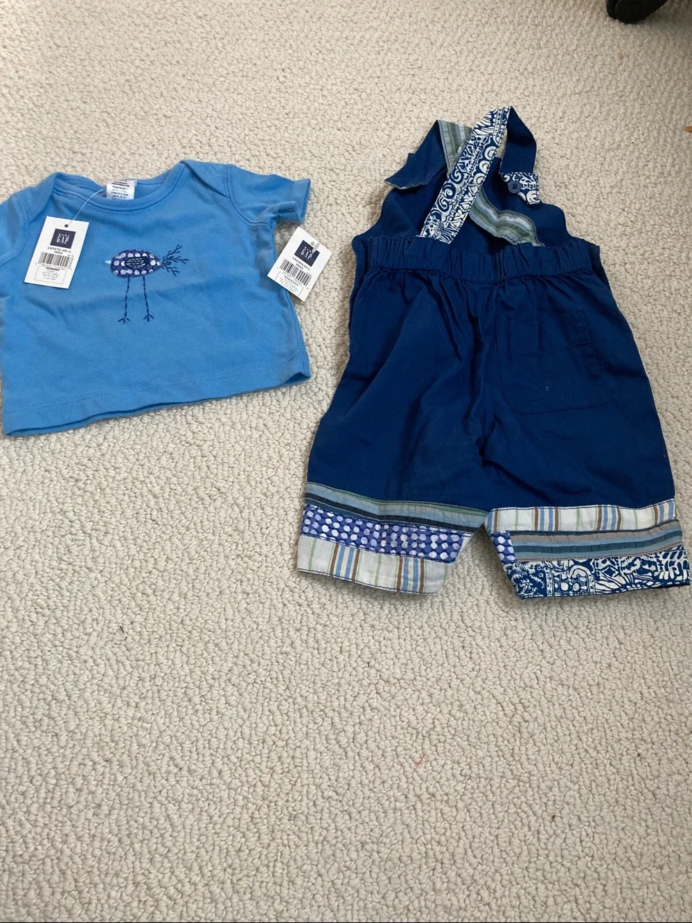NWT Baby Gap Overalls And Bird Tee Size Newborn